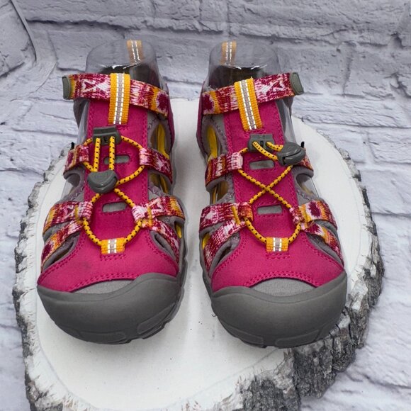 Keen Seacamp CNX Girls Size 4 Pink Yellow Sunburst Water Sandals - Picture 4 of 15